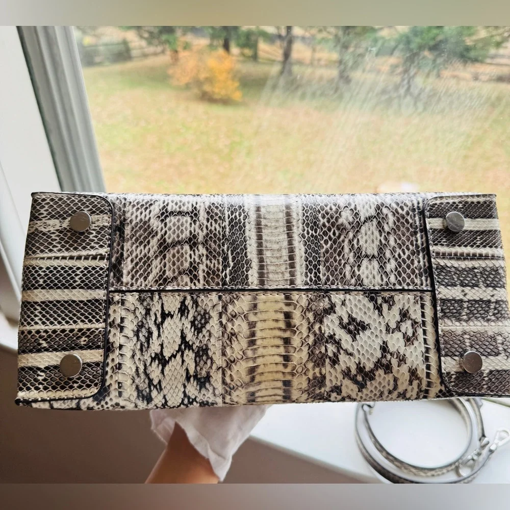 Set of 2 Michael Kors Snakeskin tote with Matching Long Wallet Shoulder Strap - Picture 5 of 15